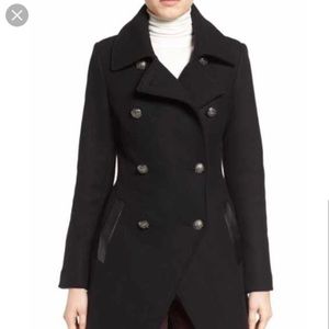 Trina Turk Military Wool Pea Coat